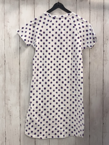 Calvin Klein  Kleid  Gr. 140  weiß lila Punkte + Schrift 