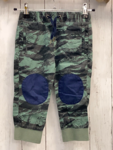   Jeggings Gr. 92  mint grau schwarz gemustert blaue Aufnäher 