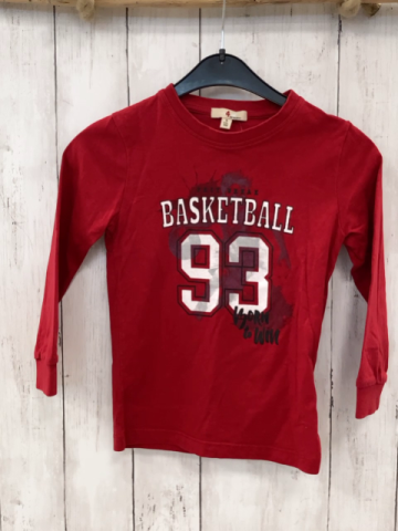   Langarmshirt  Gr. 110  rot Schrift 