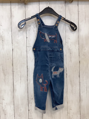 Next  Latzhose  Gr. 80  blau Jeans Hunde 