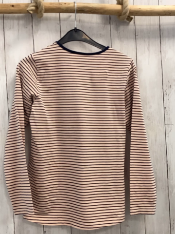  Langarmshirt Gr. 146  rosa blaue Streifen Pailettenschrift