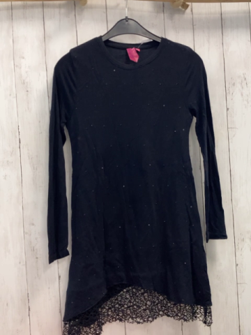 Millonx Kleid Gr. 164  schwarz kleine Steinchen Netzsaum