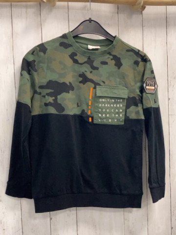 Coccodrillo  Langarmshirt  Gr. 146/152  oliv schwarz beige gemustert + schwarz