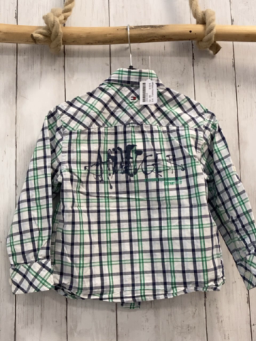 Tommy Hilfiger  Hemd  Gr. 98  grau hellgrün weiß kariert 