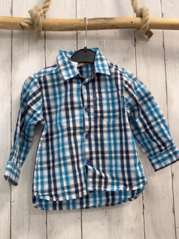 Coccodrillo  Hemd  Gr. 86  türkis blau weiß kariert 