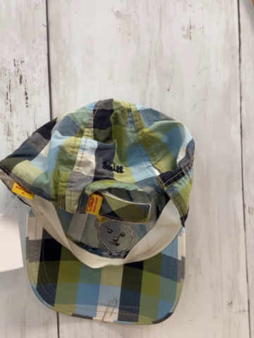 Steiff  Kappe  Gr. 51cm  schwarz kiwi hellblau weiß kariert 