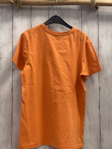   T-Shirt  Gr. 146/152  orange bunte Schrft mit Palme 