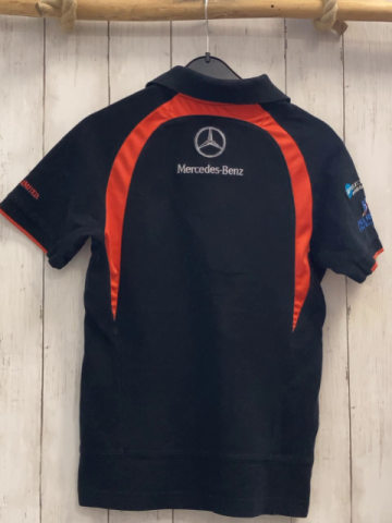   T-Shirt  Gr. 146/152  schwarz Polokragen Aufnäher roter Bund 