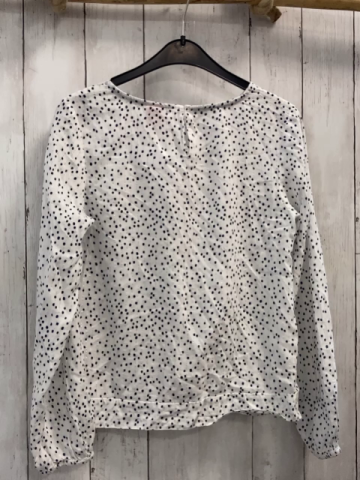 S´Oliver  Bluse  Gr. 152  weiß slber Streifen schwarz Punkte 