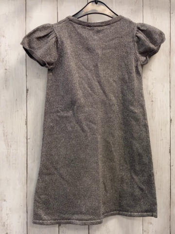 H&M  Kleid  Gr. 110  grau silber Glitzer große Schleife 
