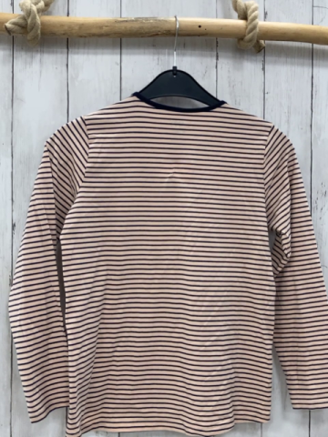   Langarmshirt  Gr. 146/152  rosa blaue Streifen Pailetten"OK" 