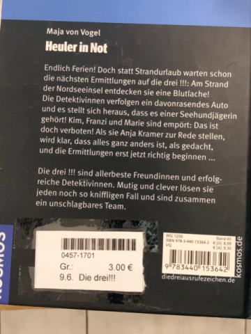 Die drei!!! Buch Heuler in Not 
