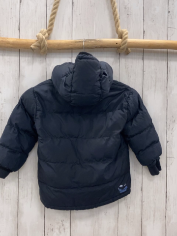 Timberland  Winterjacke Gr. 92  blau Kapuze graues Fleecefutter Gebrauchssrpuren 