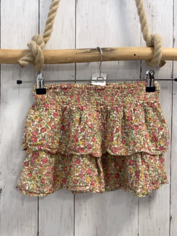 Zara  Rock Gr. 110  creme bunte Blumen Rüschen 