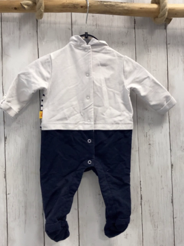 Steiff Overall Gr. 56  weiß + weiß blau gestreifte Weste + blaue Hose