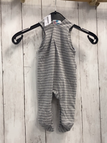 Strampler  Gr. 56  grau Streifen Wal Möwe