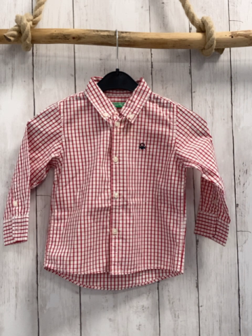 Benetton  Hemd  Gr. 92  rot weiß kariert 