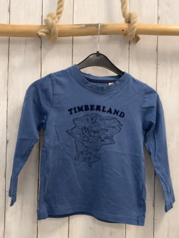Timberland  Langarmhirt  Gr. 116  blau Landkarte Schrift 
