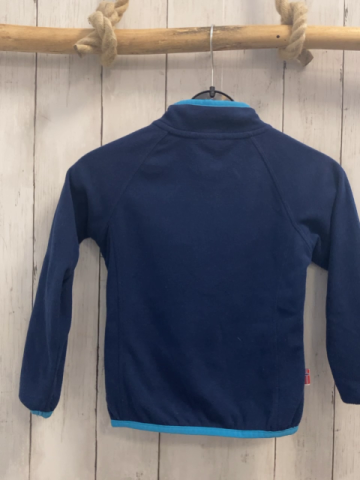 Trollkids  Pullover  Gr. 110  blau hellblauer Bund Reißverschluss 