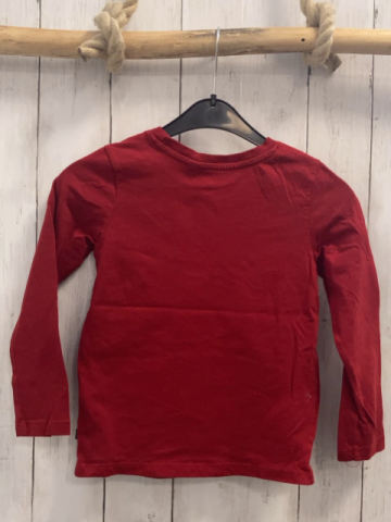 Okaidi  Langarmshirt  Gr. 116  rot blauer Dino weiße Schrift 