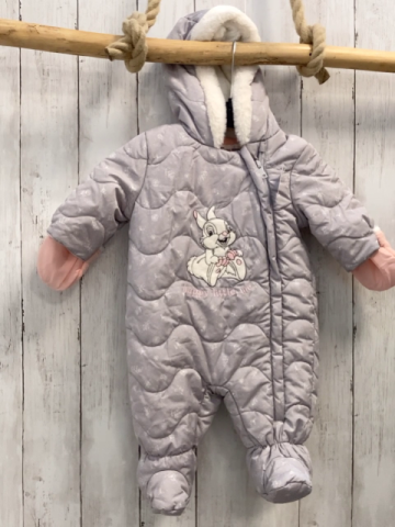 Disney  Winteroverall Gr. 62  grau weißer Hase weißer Plüschbund 