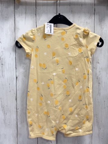 H&M  Playsuit Gr. 86  gelb Zitronen weiße Blumen 