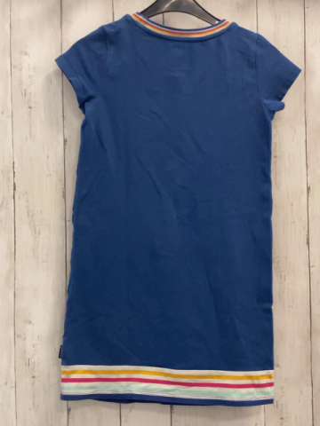 Jako-o  Kleid  Gr. 128  blau bunter Streifenbund 
