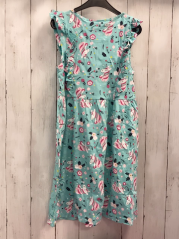 neu Kleid  Gr. 134/140  mint Einhörner Blumen Rüschen 