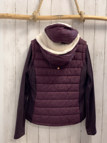 neu 2 tlg Steeds  Strickjacke + Weste  Gr. 158/164  brombeere gesteppter Körperbereich Kapuze mit weißem Teddyfutter NP 44, 90 € 