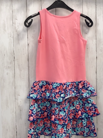 BonPrix  Kleid Gr. 152  rosa Oberteil blauer Rock mit Blumen 