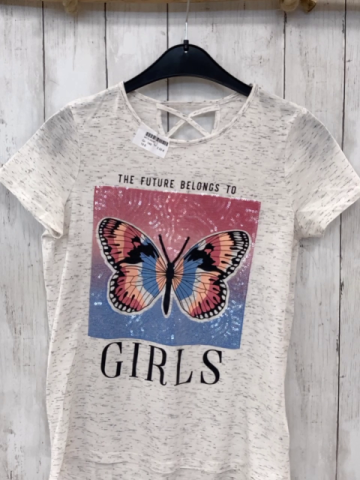  T-Shirt Gr. 146  grau meliert Schmetterling