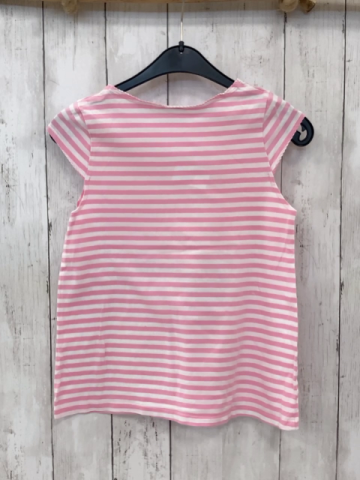  T-Shirt Gr. 140  rosa weiß gestreift Delfin