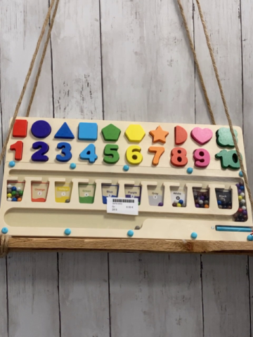   Holzspielzeug Puzzle Zahlen + Magnetische Kugeln zum Sortieren