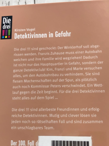 Die drei!!!  Buch Detektivinnen in Gefahr 