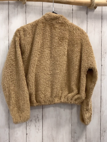  Pullover Gr. 134  beige Plüsch pink Brusttasche