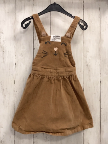   Trägerrock Gr. 98  hellbraun Kord Tiergesicht 