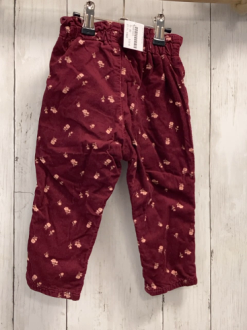 H&M Hose  Gr. 80  weinrot Kord gefüttert Blumen 