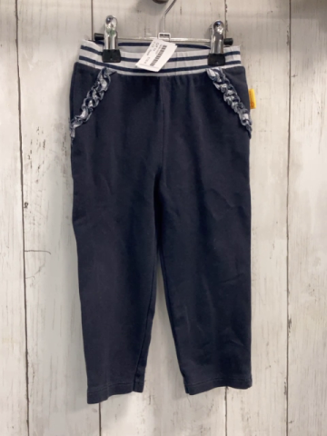 Steiff  Jogginghose  Gr. 74  grau weißer Streifenbund Rüschen am Tascheneingriff