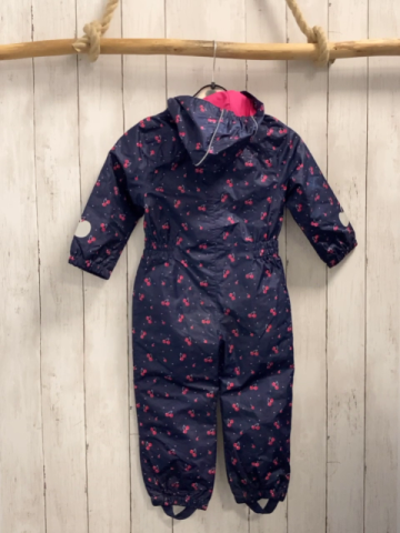   Regenanzug  Gr. 98  blau Kirschen pink Reißverschlüsse 