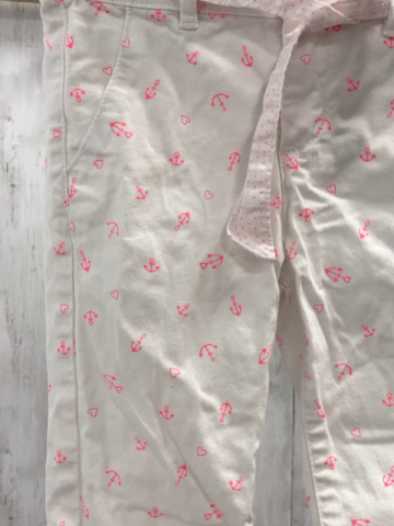 H&M  Hose  Gr. 122  weiß pink Anker mit Gürtel 