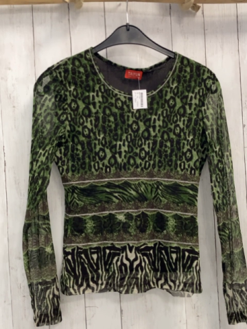 Taifun  Bluse  Gr. 152  grün beige schwarz leoprint