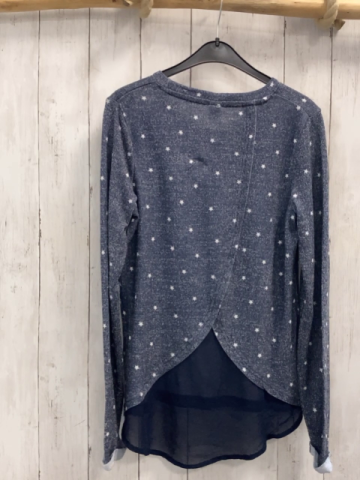   Pullover  Gr. 158  blau hellgrau meliert weiße Sterne Pailetteneinhorn 