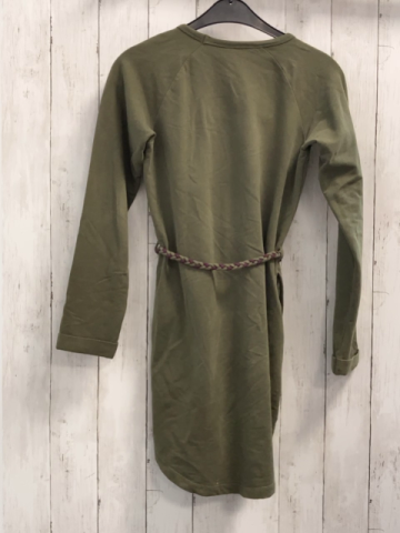 Fitz  Kleid  Gr. 158  kiwi bestickt mit kiwi pflaume geflochtenem Gürtel 