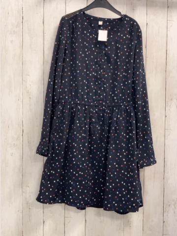 Esprit  Kleid  Gr. 152/158  blau mit bunten Punkten 