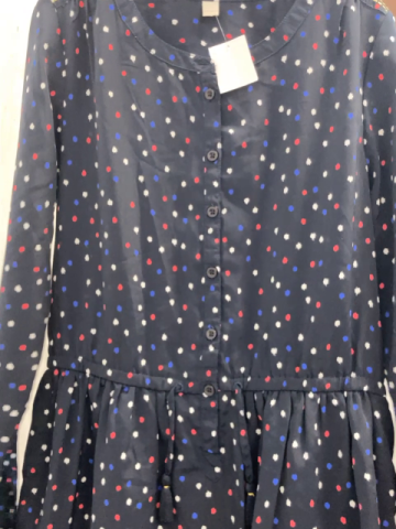 Esprit  Kleid  Gr. 152/158  blau mit bunten Punkten 