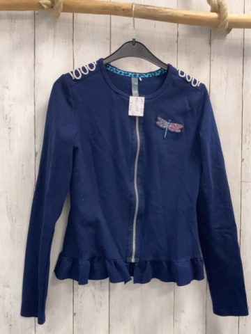 B´Noisy  Sweatjacke  Gr. 158  blau mit Glitzerpunten silber Reißvershluss 