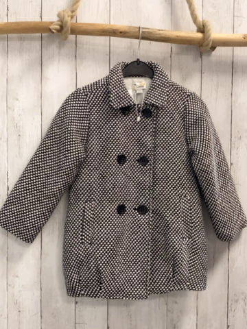 Chicco  Strickmantel  Gr. 110  schwarz weiß gemustert 2 Reihen schwarze Knöpfe Wolloptik 