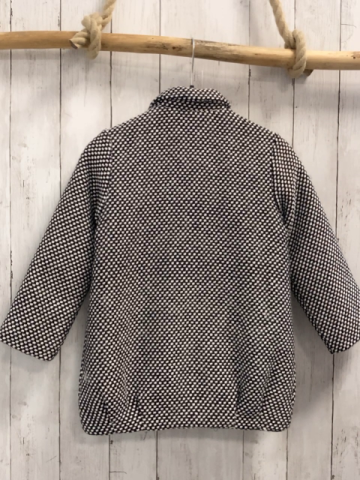 Chicco  Strickmantel  Gr. 110  schwarz weiß gemustert 2 Reihen schwarze Knöpfe Wolloptik 