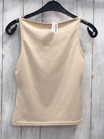 Review  Top  Gr. 158/164  beige silber Pailettenschrift mit goldenem Rand 