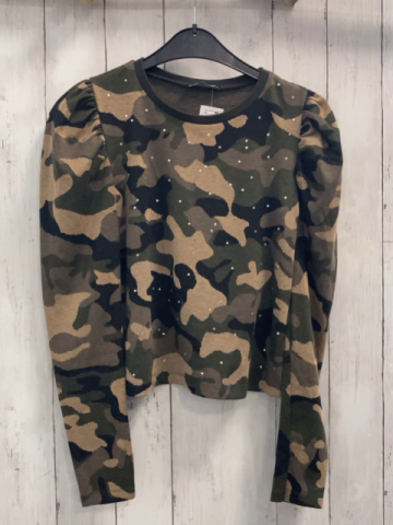Zara  Pullover  Gr. 158/164  kiwi braun beige schwarz gemustert Steine 